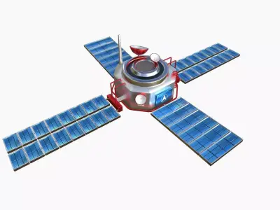 Satellite H09 USA - SciFi Space Design Low-poly 3D model