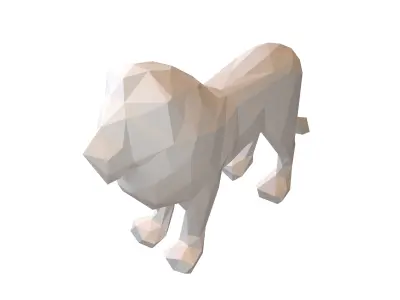Styled Lion v1 001 Low-poly 3D model