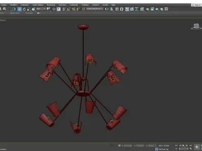 VINTAGE CHANDELIER IN ANTIQUE BRASS 12 ARM Low-poly 3D model