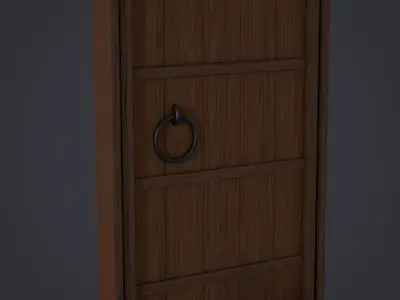 Medieval Rectangular Door Low-poly 3D model