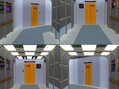 Futuristic Hallways 3D model