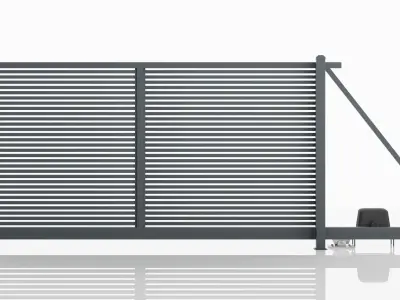 Aluminum Electric Sliding Gate - Model 2 - 4cm - 3D model
