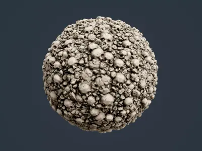 Skull Bones Horror Seamless PBR Texture 23 Texture