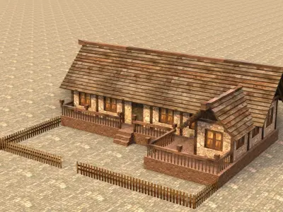 Medieval house sixteen 12 Low-poly 3D model