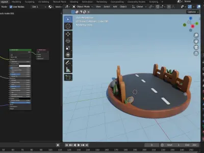 Small Road Scene Diorama  3D model