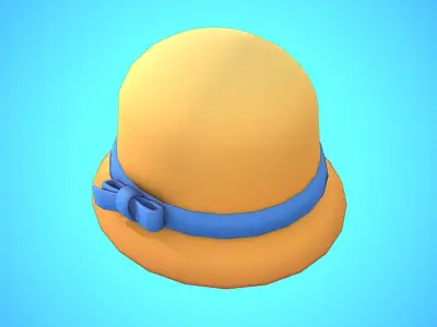 CLOCHE HAT CARTOON STYLIZED Low-poly 3D model
