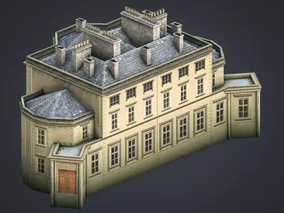 Grey Abbey House Low-poly 3D model