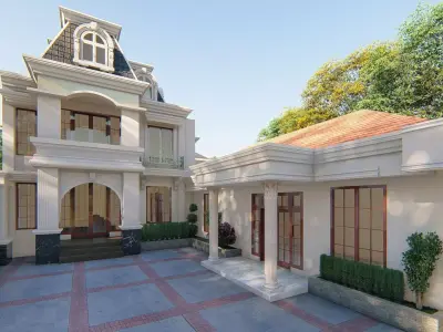 CLASSIC AMERICAN HOME DESIGN 3D model