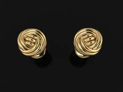 Rope Knot Ball Earring SIZE 6mm 3D print model