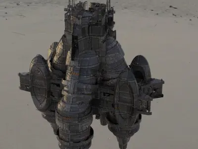 Sci fi  Floating platform base 2 3D model