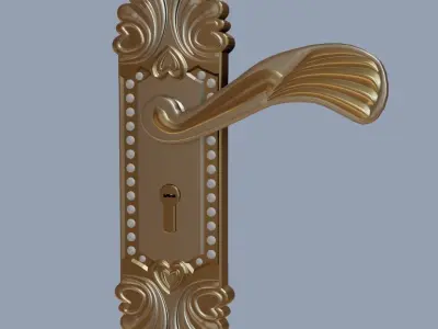 Door handle 3D model 5