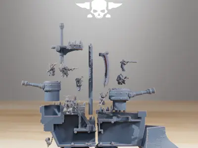 Gobs Short Pearl Battle Ship 3D print model