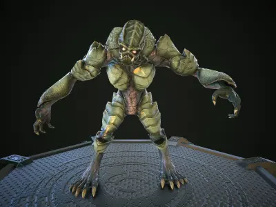 Alien Beast Lowpoly rigged Low-poly 3D model