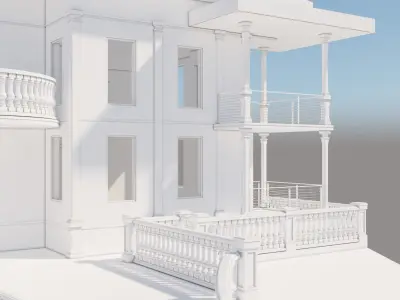 Classic House 3D model 6