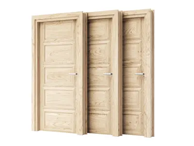 Wooden Door Set V6  3D model