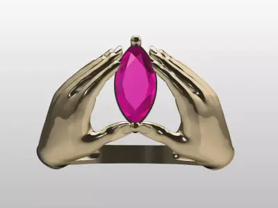 HAND RING GEMS 3D model