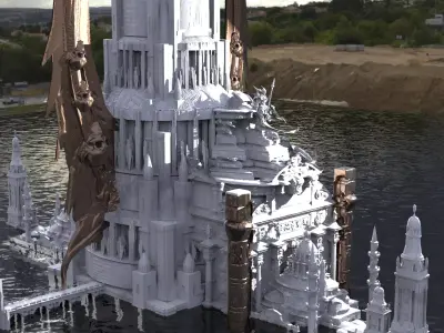 Emperors Baroque ancients stone temple 3 3D model