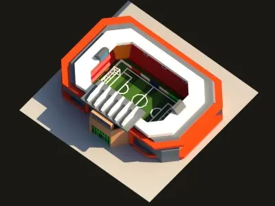 Low Poly Stadium Pack Low-poly 3D model