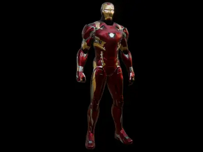 Iron Man Mark 46 - Fully Textured and Rigged 3D model 3D model