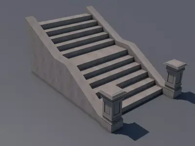 Stairs Low-poly 3D model shop