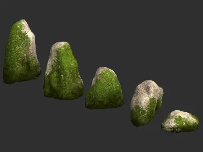 Rock Set 03 - Ivy Low-poly 3D model