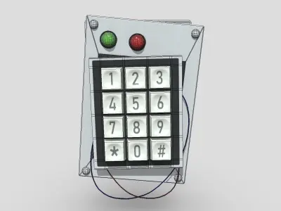 Keypad Door Lock Broken Low-poly 3D model