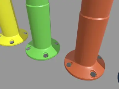 Bollards 02 Low-poly 3D model