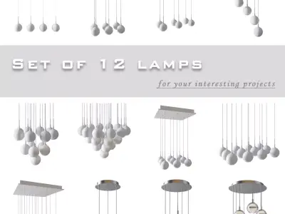Patruno and Swank Light set 12 lamps 3D model