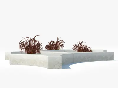 Folia bench Graceful Fountain Grass 3D model