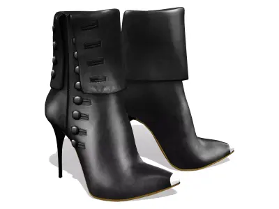 Buttons Heel Boots Low-poly 3D model