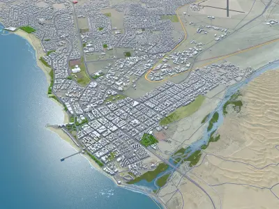 Swakopmund Namibia 10km Low-poly 3D model