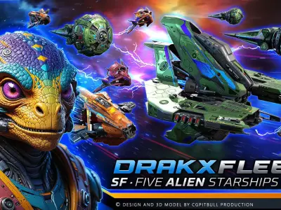 DRAKX Fleet Low-poly 3D model