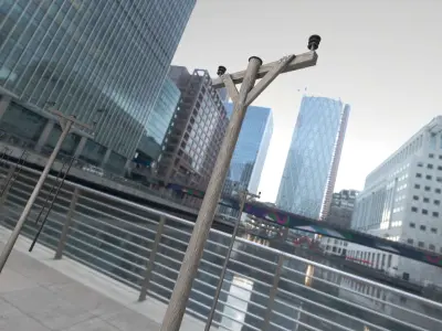 Wooden Electricity Pole  - Object 013 Low-poly 3D model