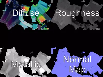 Neon Revolver model pack Low-poly 3D model