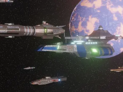 Light Cruiser-Frontline Assault Type 44 Free low-poly 3D model