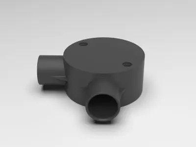 20mm-2-way-90deg-Junction-Box plastic pipe 3D print model