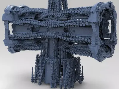Grand Sci-Fi Gothic Ruined Tower 2 designs 3D model