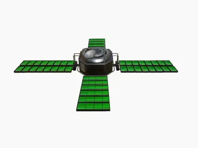 Satellite H01 Steel Green - SciFi Space Design Low-poly 3D model