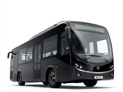 Black City Bus model pack Low-poly 3D model