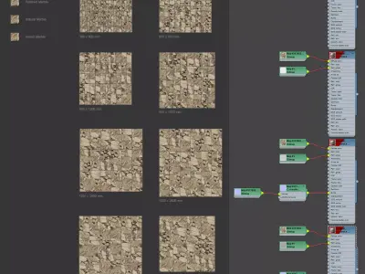 Breccia Terrazzo Marble Porcelain Tiles - Set 09 Texture