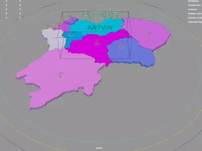 Artvin  Black Sea Region  Turkey map region geography political 3D model