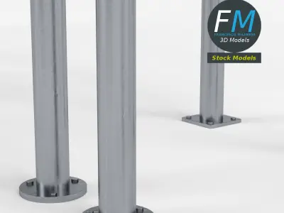 Perimeter hooped barriers 3D model