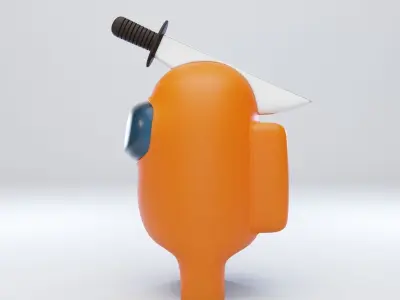 Among Us Knife Hat Character 3D model