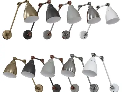 Wall lamp with switch A2055AP-1AB - 1BK - 1GY - 1SS - 1WH 3D model