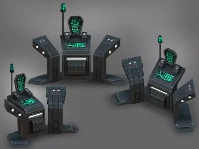 Command-console futuristic device 3D model