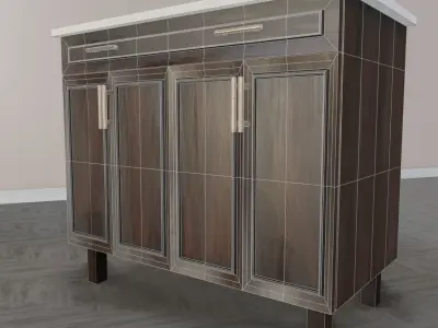 Living Room Cabinet Low-poly 3D model