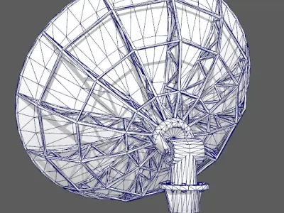 Space satellite signaler antenna Low-poly 3D model