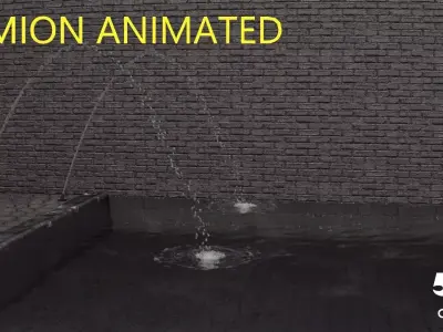 LUMION ANIMATED FOUNTAIN Jet arc fountain HIGH ANGLE PARABOLA 3D model