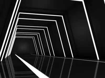 Sci Fi Tunnel Low-poly 3D model