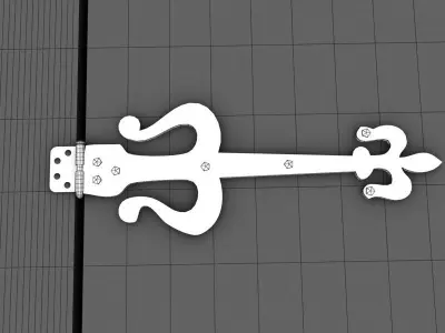 Old Door Hinge 4 3D model